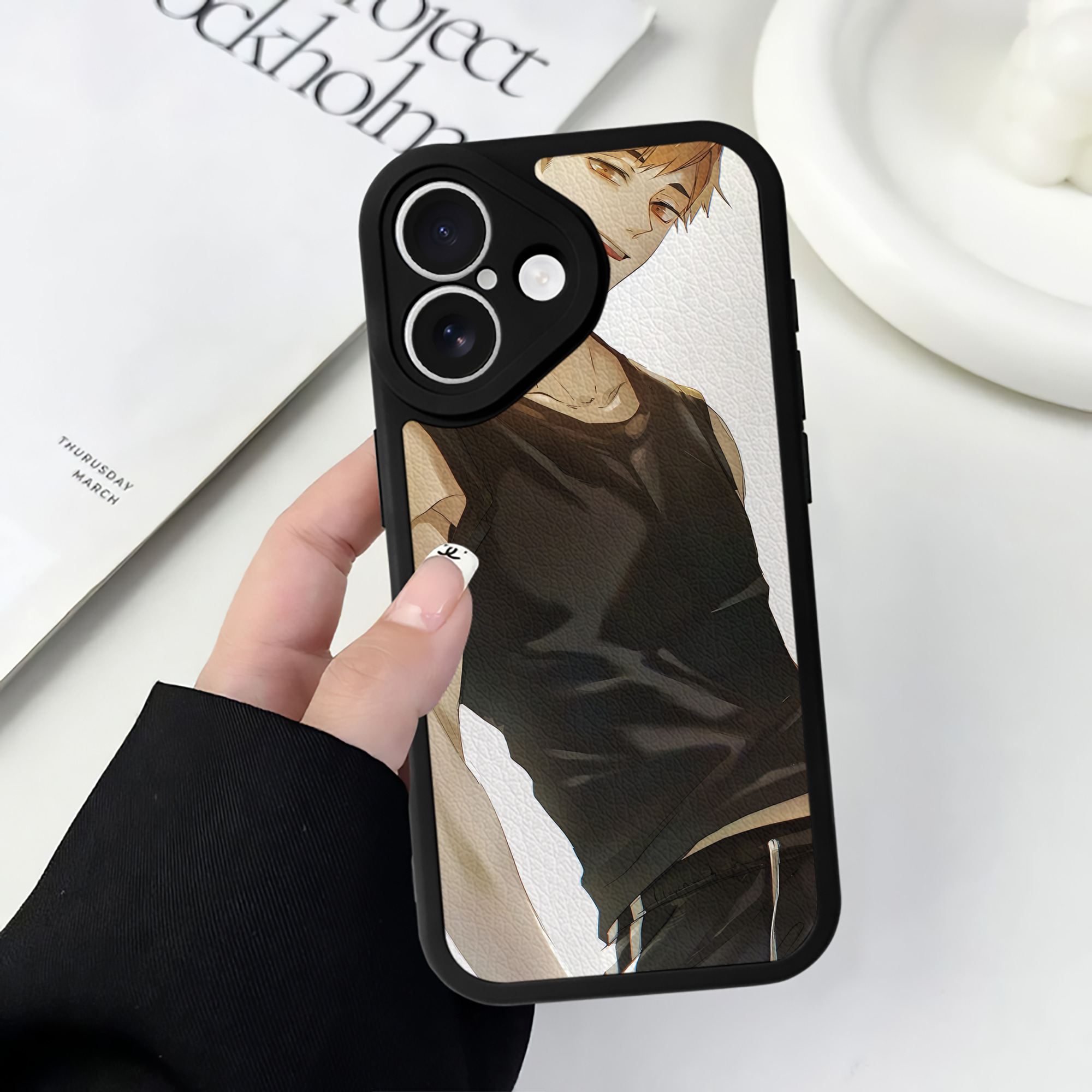 （画像用） ハイキュー!! Haikyu!! 【iPhone 16シリーズ対応】シリコンスマホケース（レザー調） 材質：シリコン